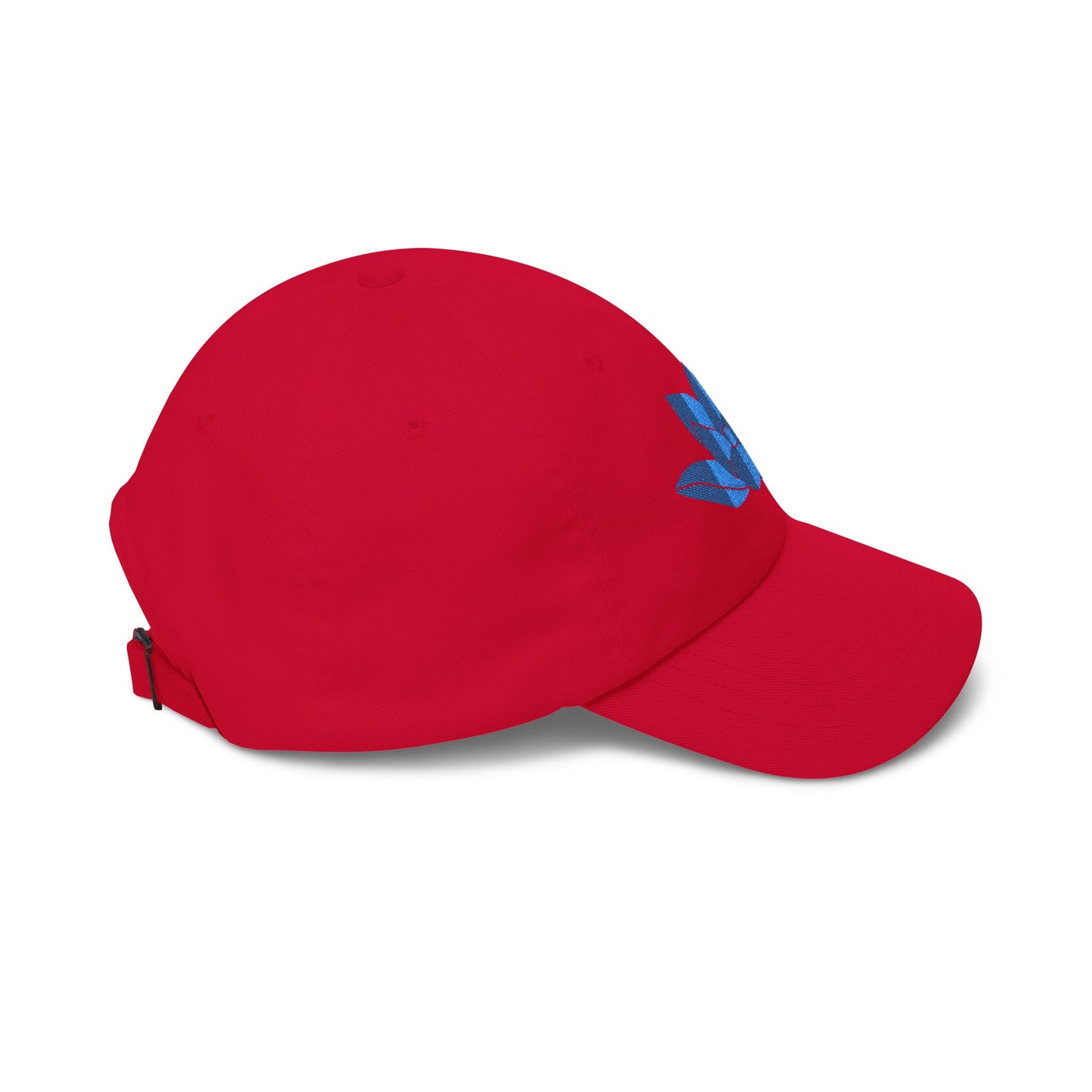 Lotus Embroidered Cap — Blue Glitter Lotus Baseball Hat