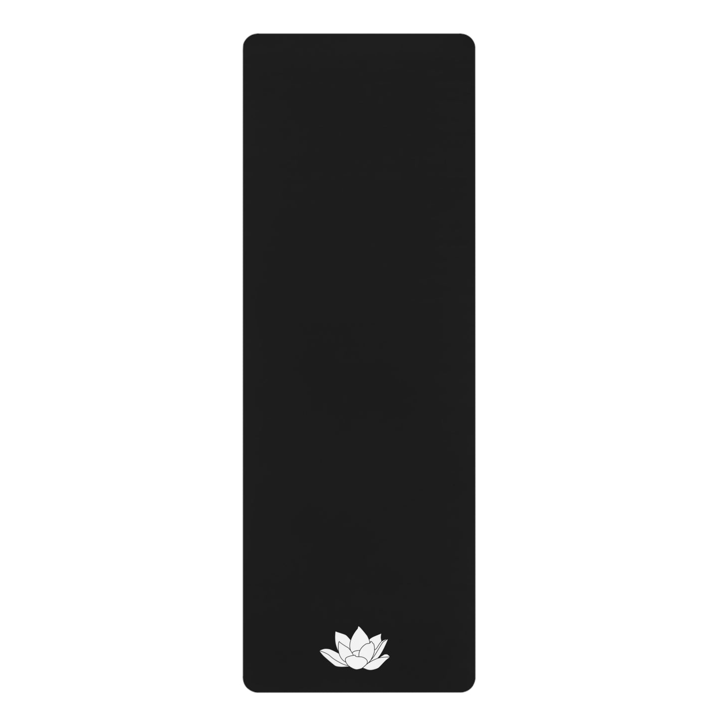 Lotus Rubber Yoga Mat — Black/White Lotus Suede