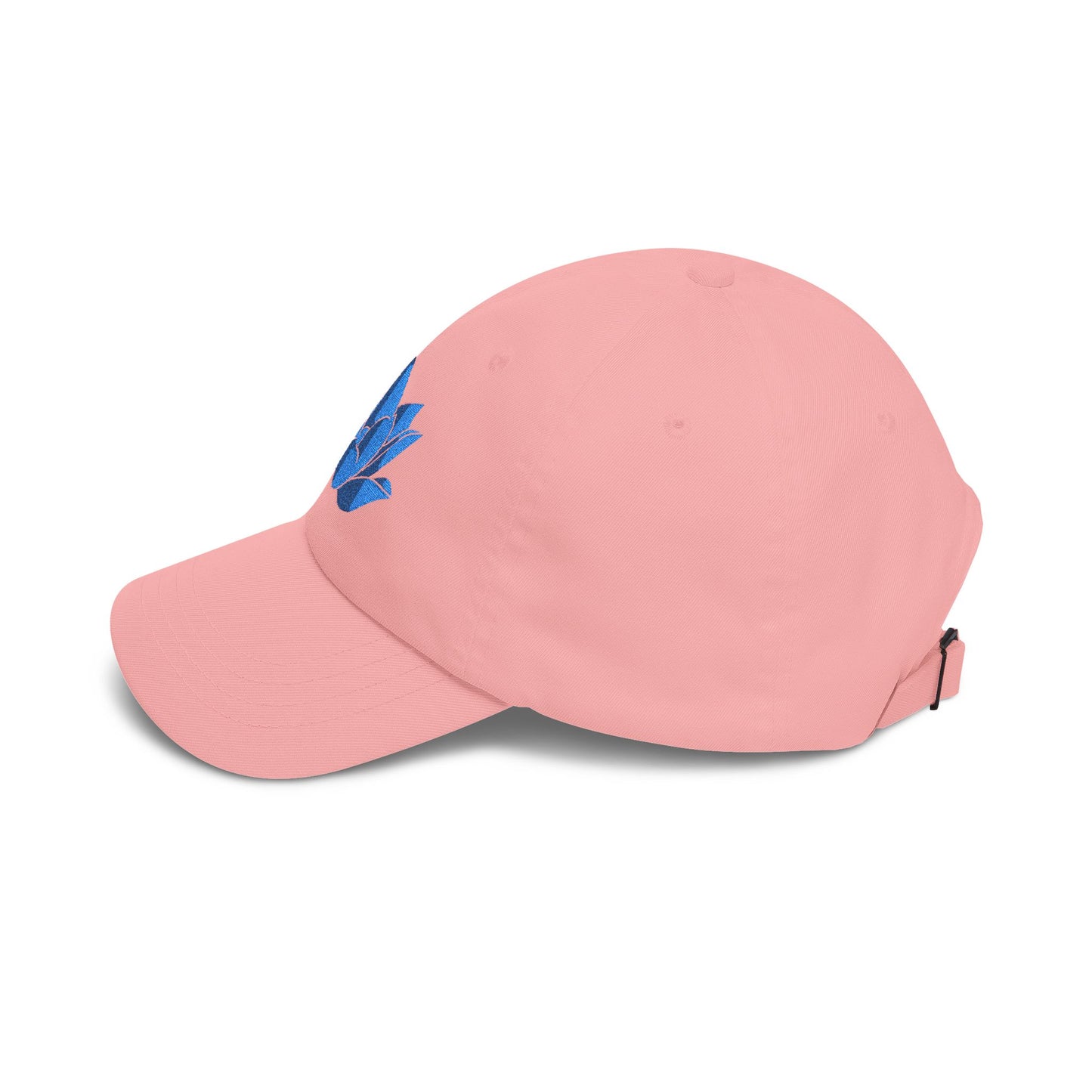 Lotus Embroidered Cap — Blue Glitter Lotus Baseball Hat
