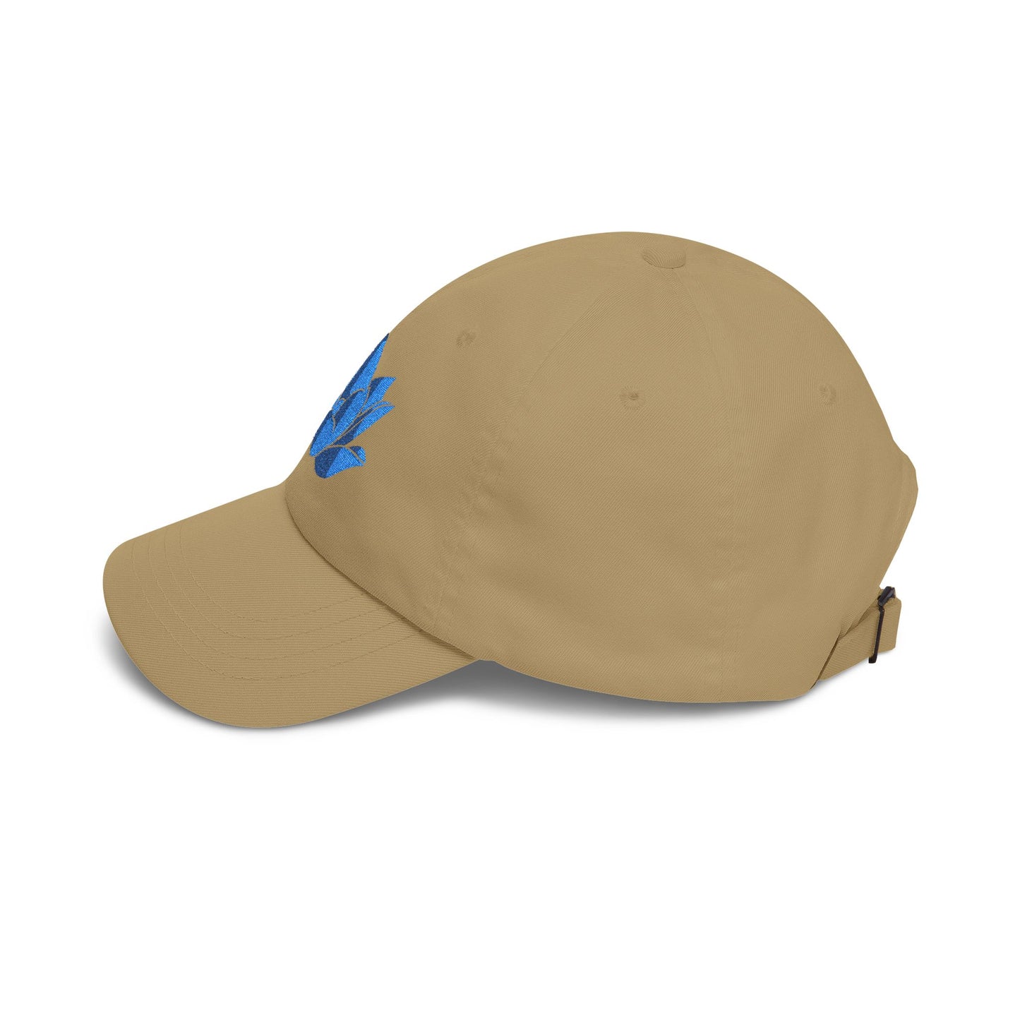 Lotus Embroidered Cap — Blue Glitter Lotus Baseball Hat