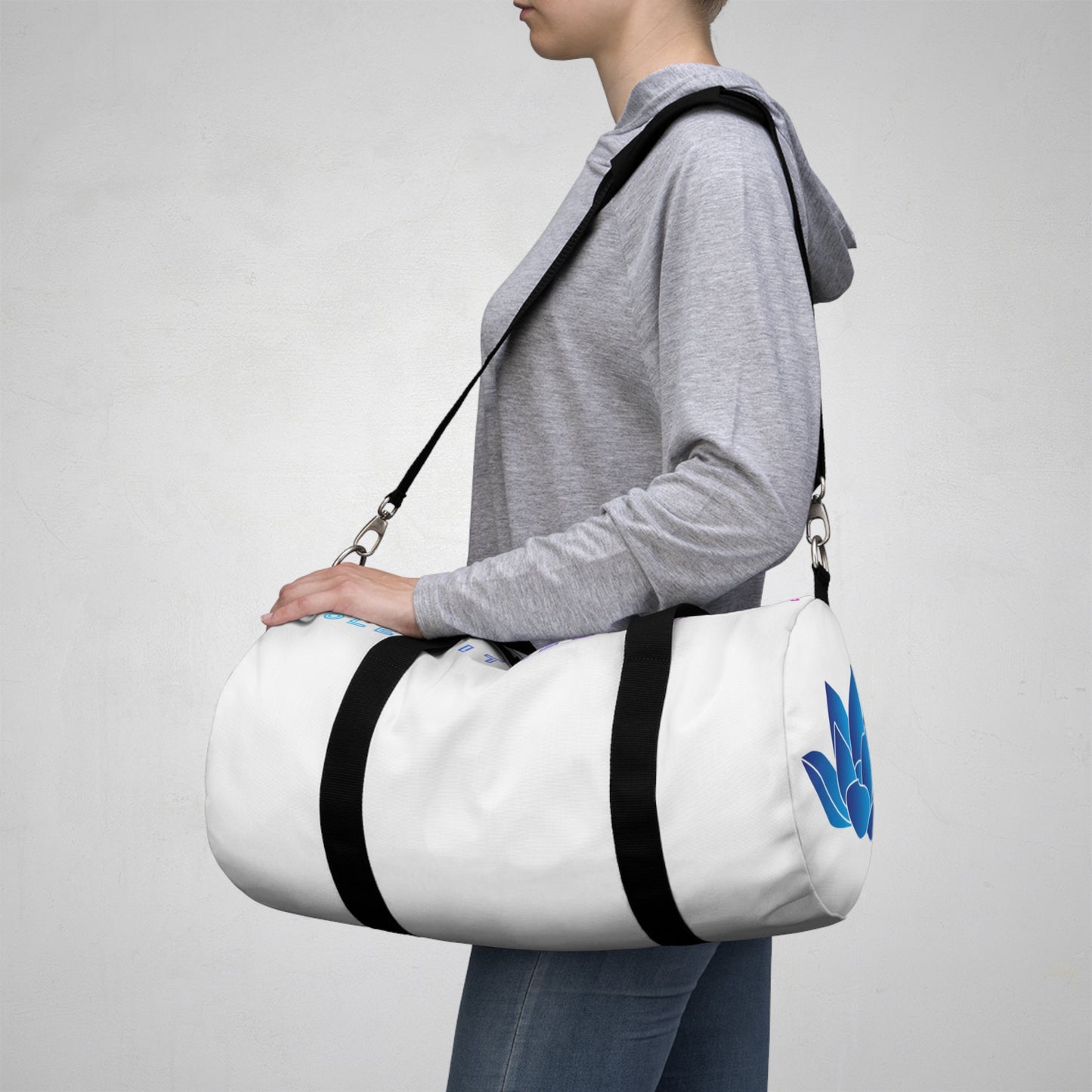 Motivational Duffel Bag for Fitness Enthusiasts - Versatile Gym & Travel Gear - White