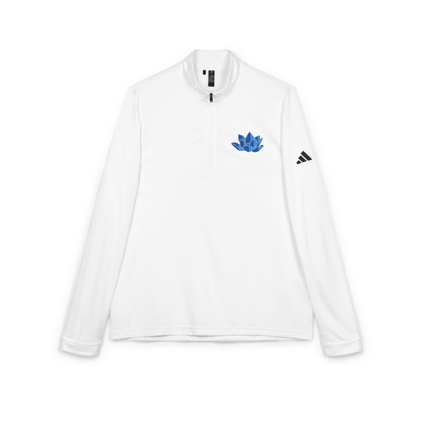 Embroidered Lotus -Zip Pullover — Adidas® Athletic Top