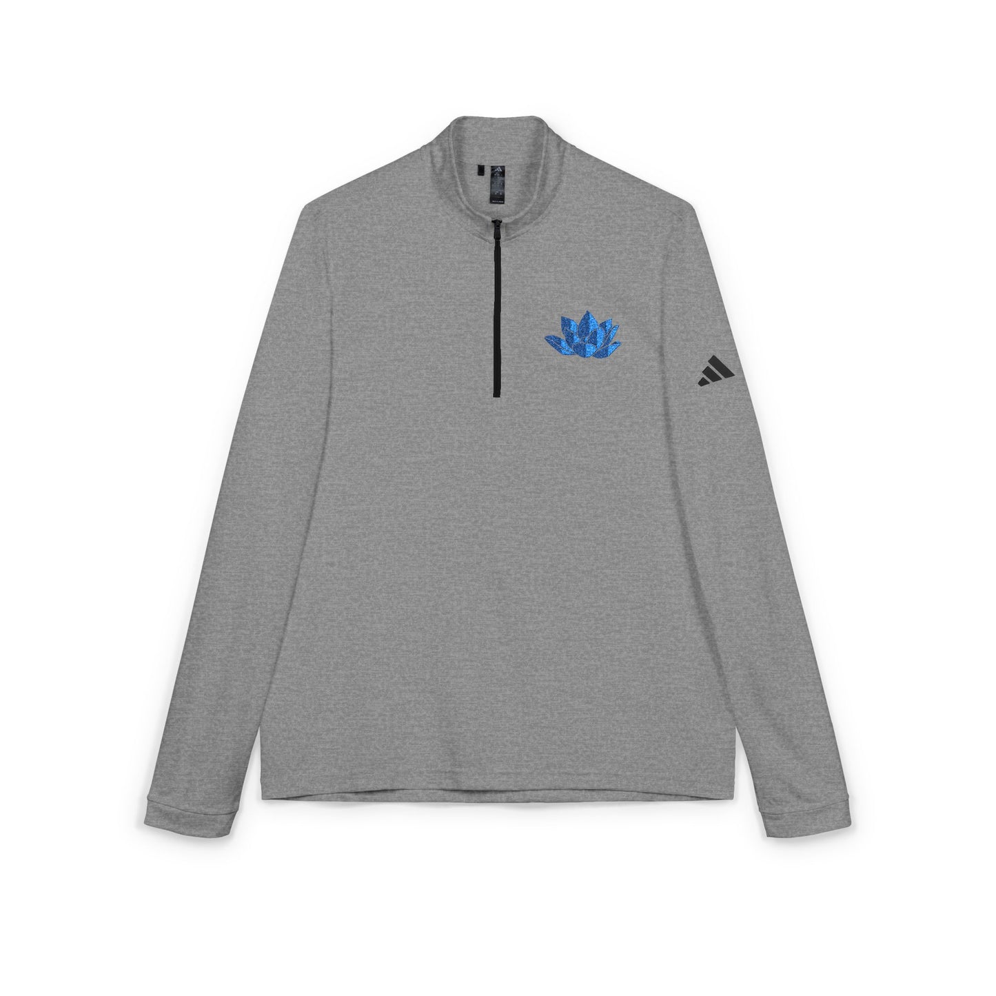 Embroidered Lotus -Zip Pullover — Adidas® Athletic Top