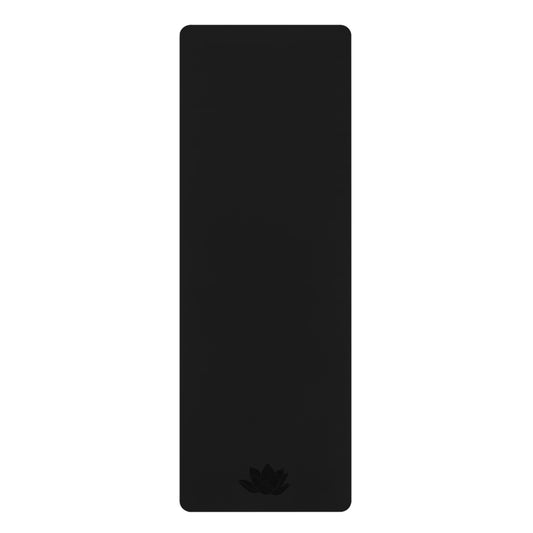 Lotus Rubber Yoga Mat — Black/Black Lotus Suede