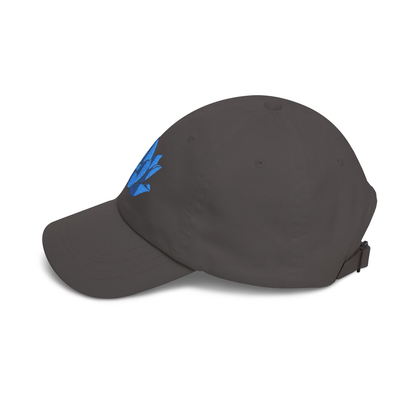 Lotus Embroidered Cap — Blue Glitter Lotus Baseball Hat
