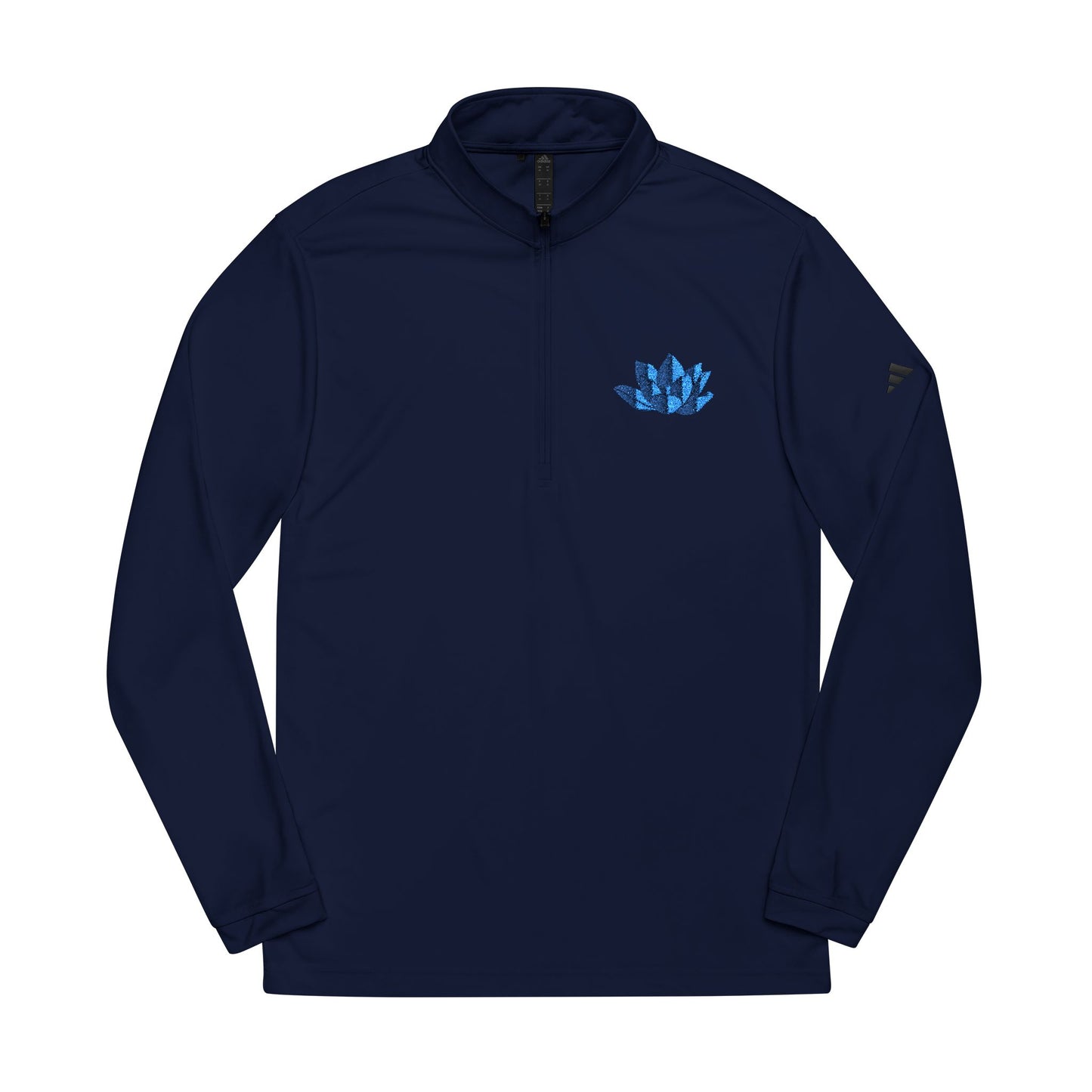 Embroidered Lotus -Zip Pullover — Adidas® Athletic Top