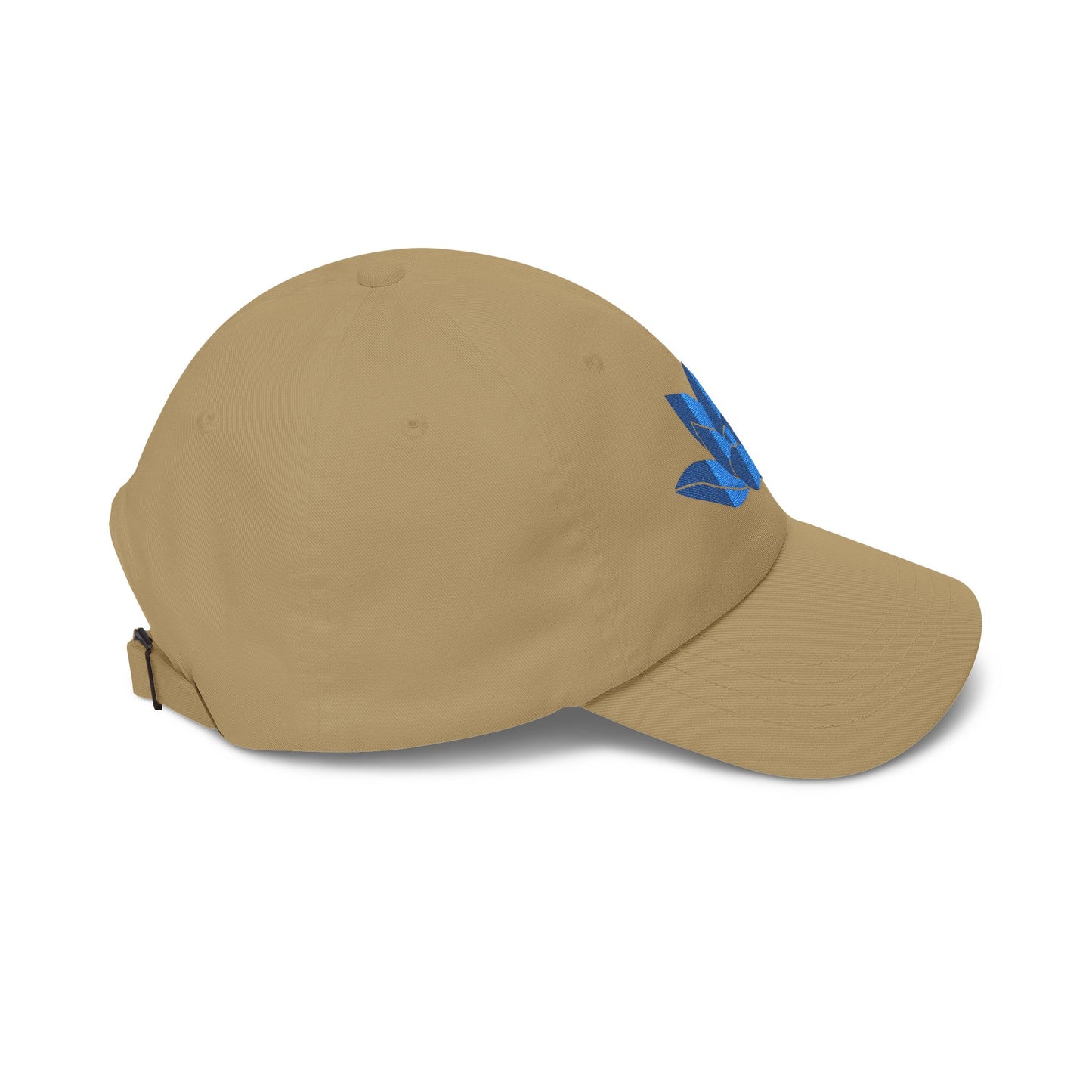 Lotus Embroidered Cap — Blue Glitter Lotus Baseball Hat