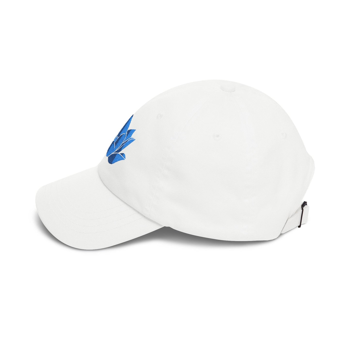 Lotus Embroidered Cap — Blue Glitter Lotus Baseball Hat