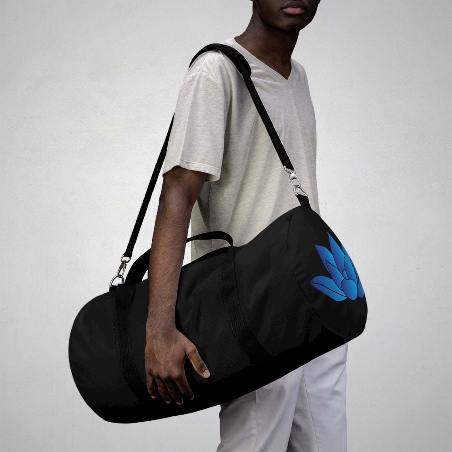 Motivational Duffel Bag for Fitness Enthusiasts - Black - Logo Only