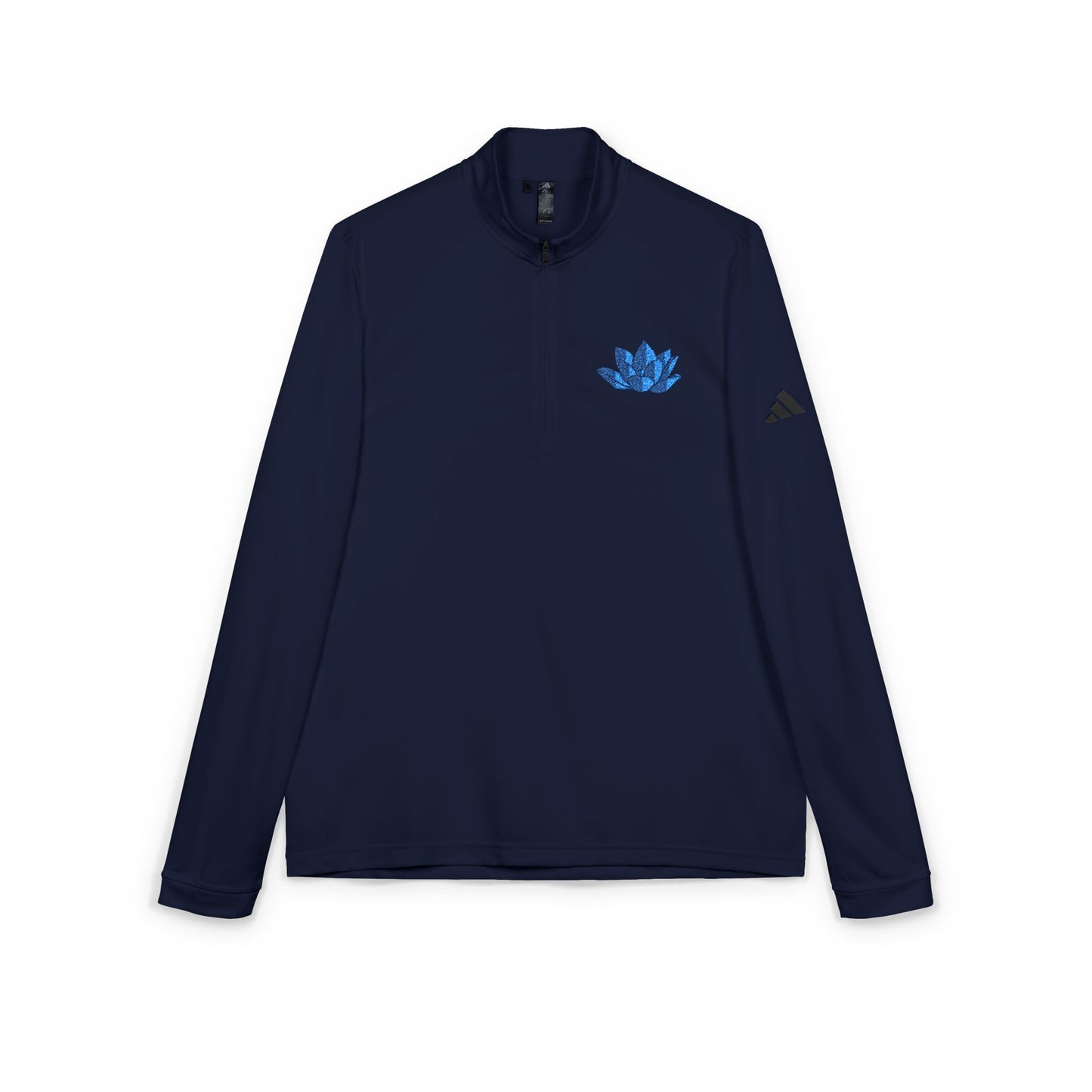 Embroidered Lotus -Zip Pullover — Adidas® Athletic Top
