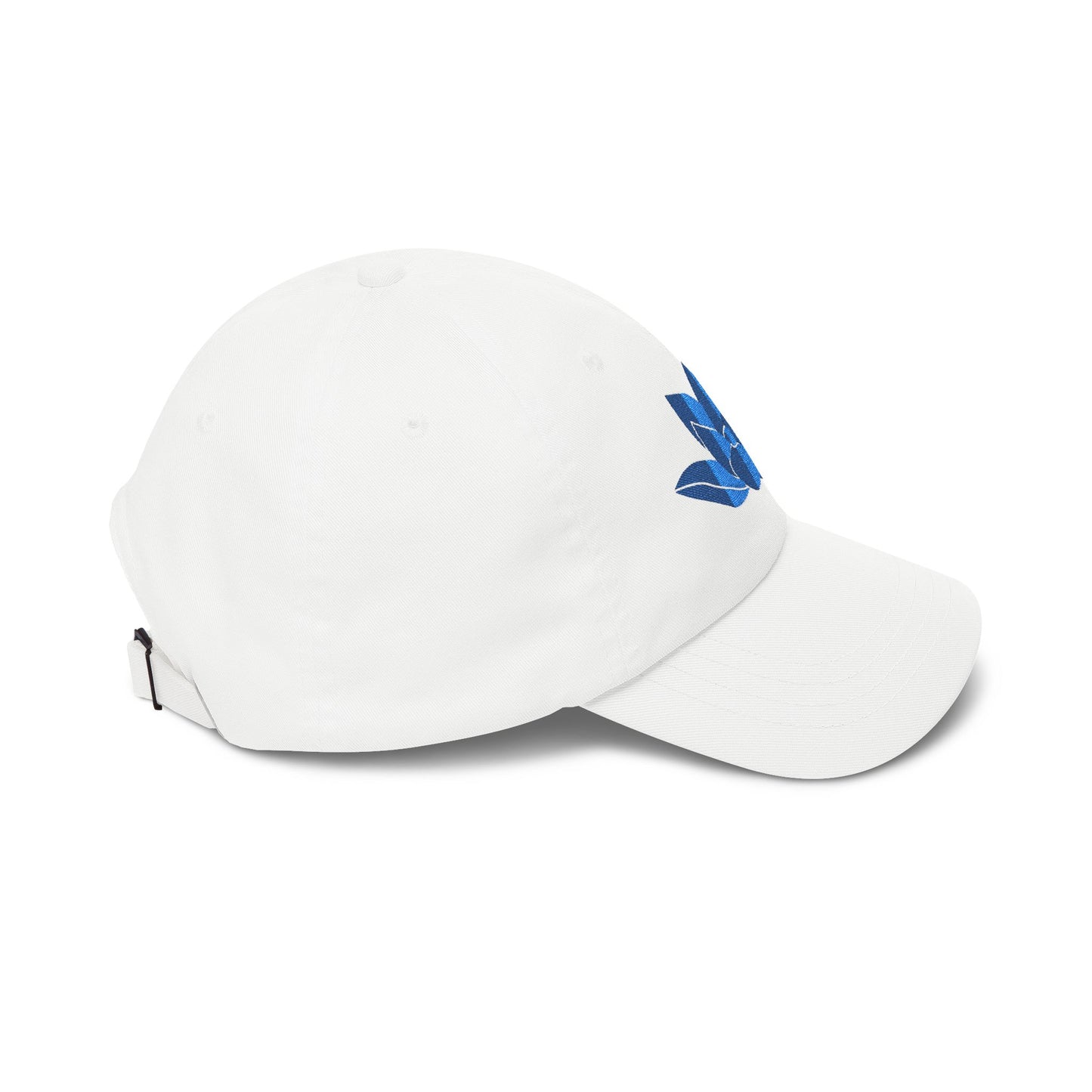 Lotus Embroidered Cap — Blue Glitter Lotus Baseball Hat