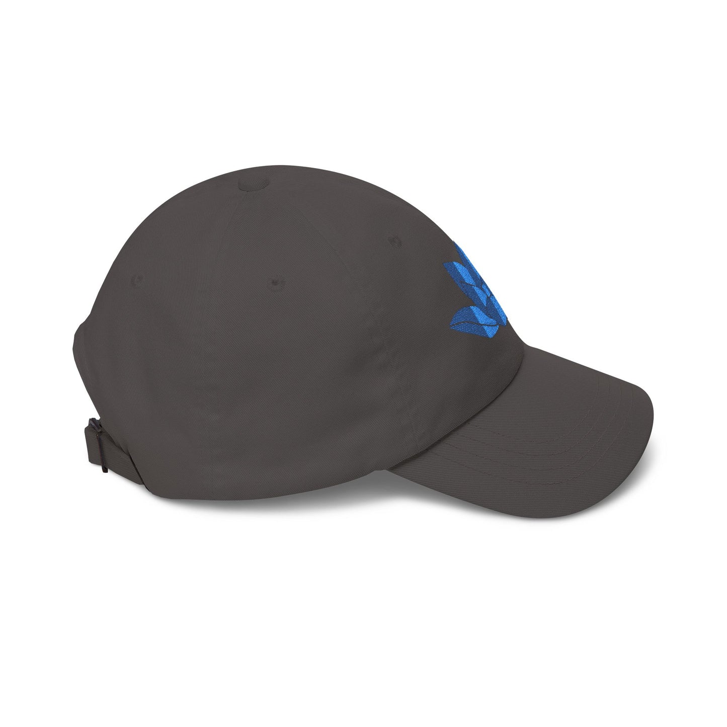 Lotus Embroidered Cap — Blue Glitter Lotus Baseball Hat