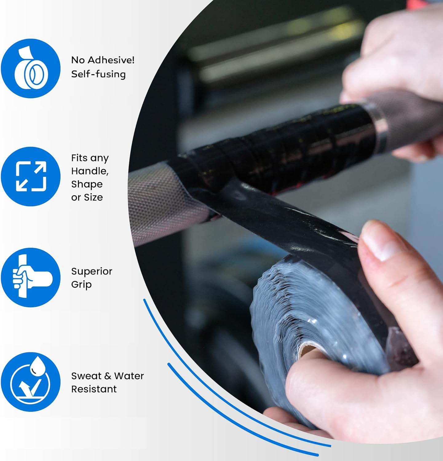 Core Prodigy Fusion Grip Tape - Silicone Wrap for Gym Equipment & Tools