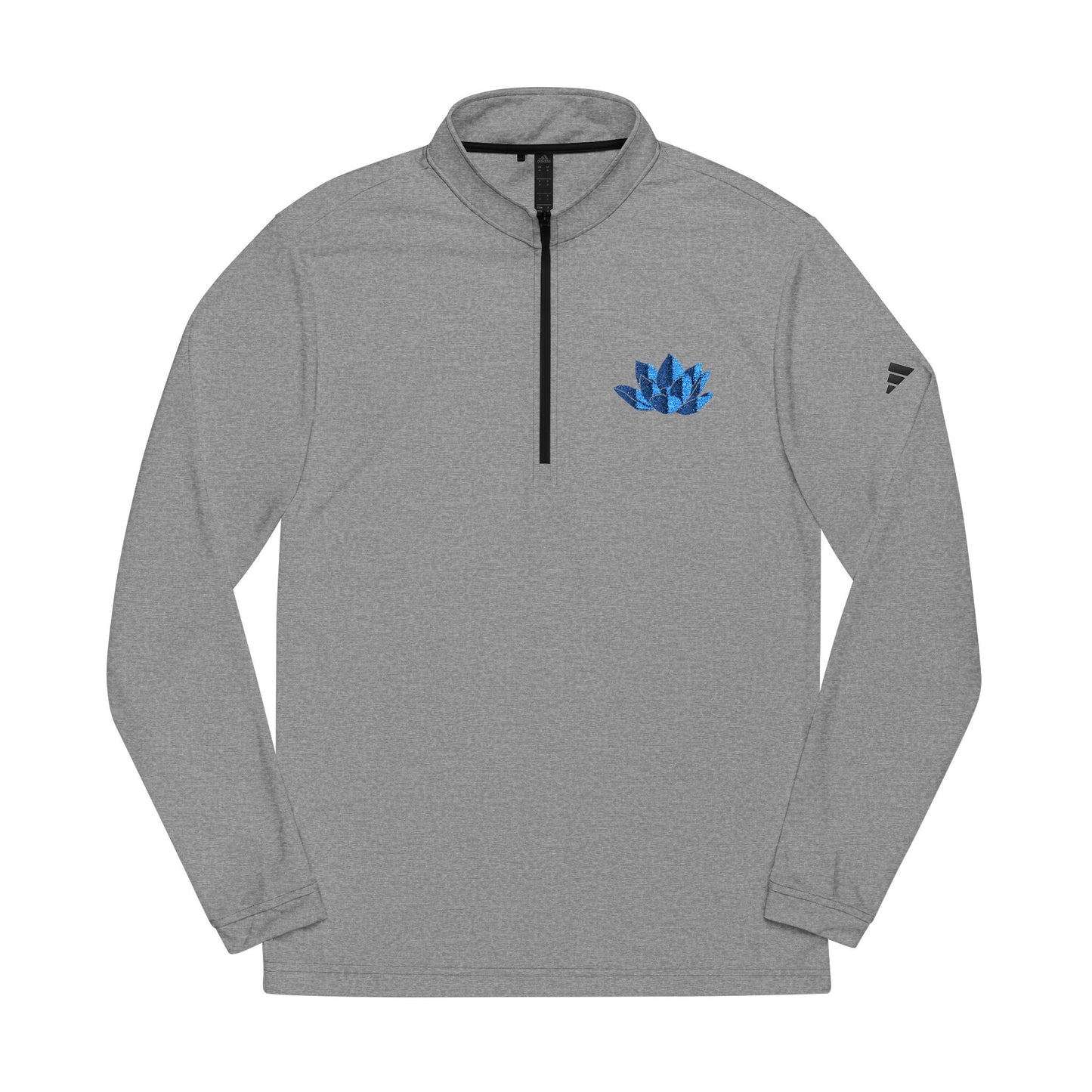 Embroidered Lotus -Zip Pullover — Adidas® Athletic Top