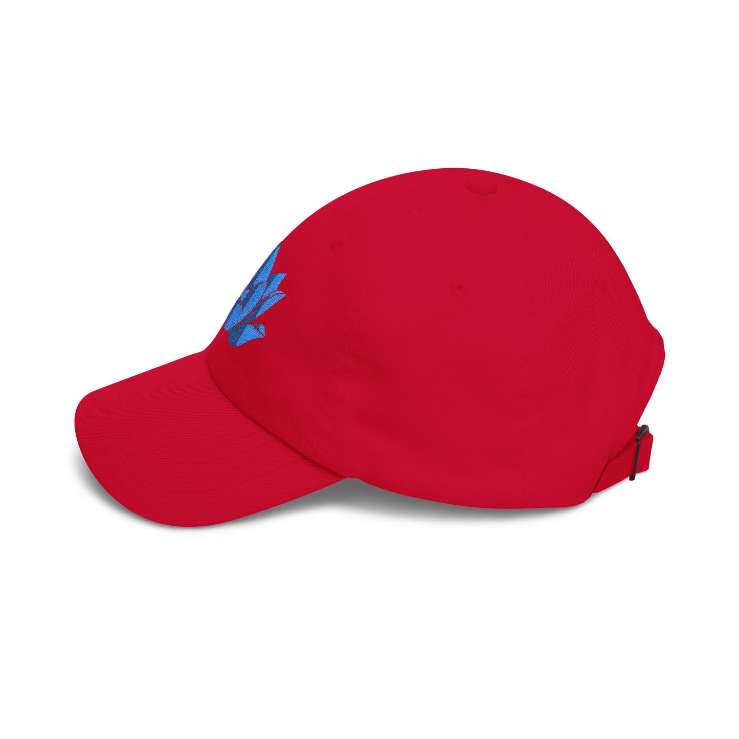 Lotus Embroidered Cap — Blue Glitter Lotus Baseball Hat