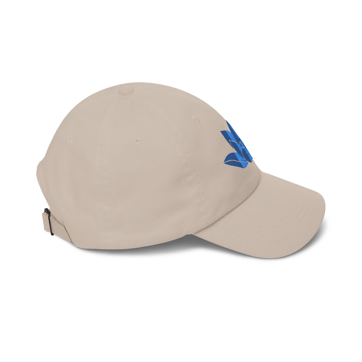 Lotus Embroidered Cap — Blue Glitter Lotus Baseball Hat
